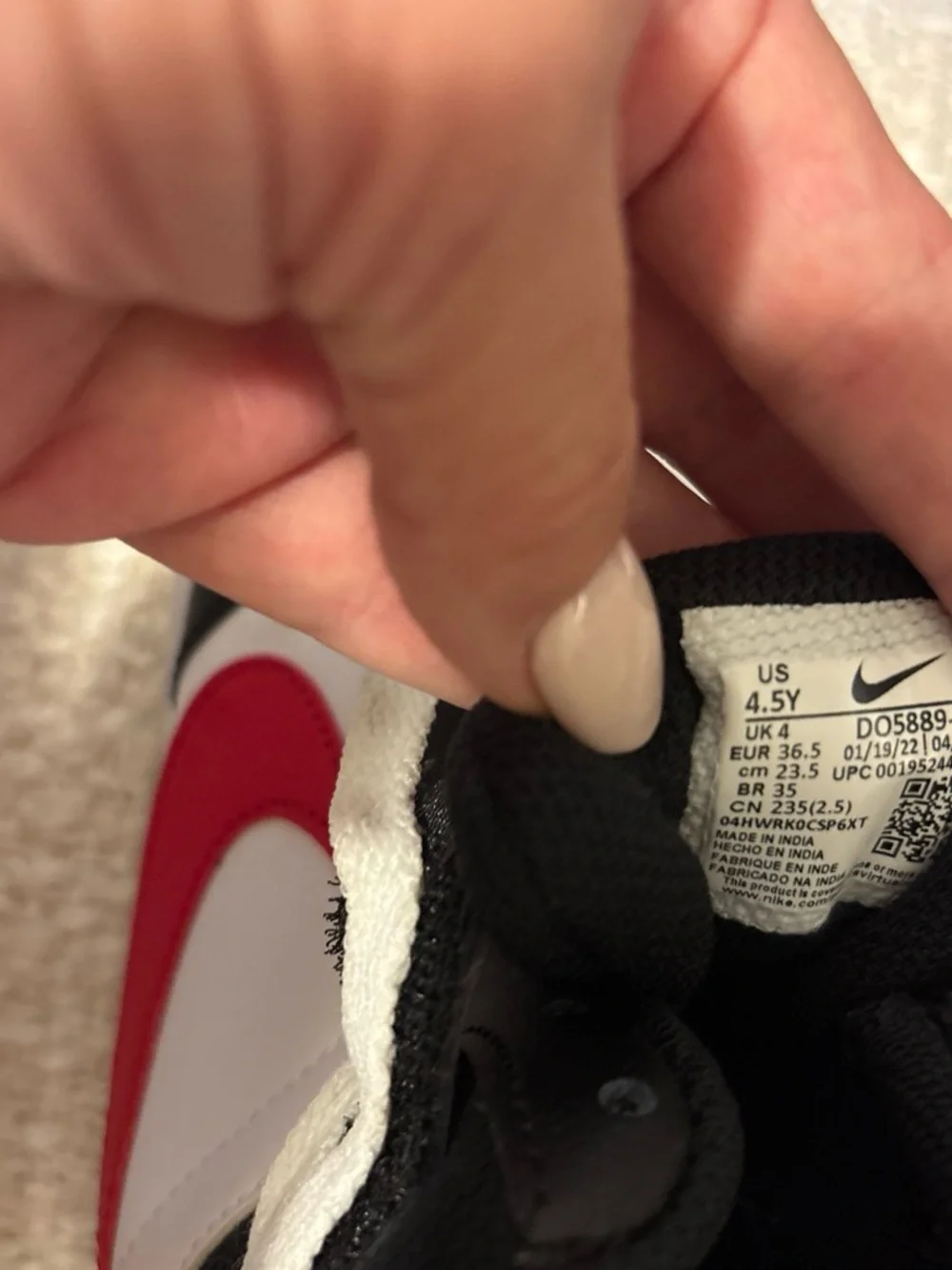 Nike Kids High-Top Sneakers in Black, White & Red